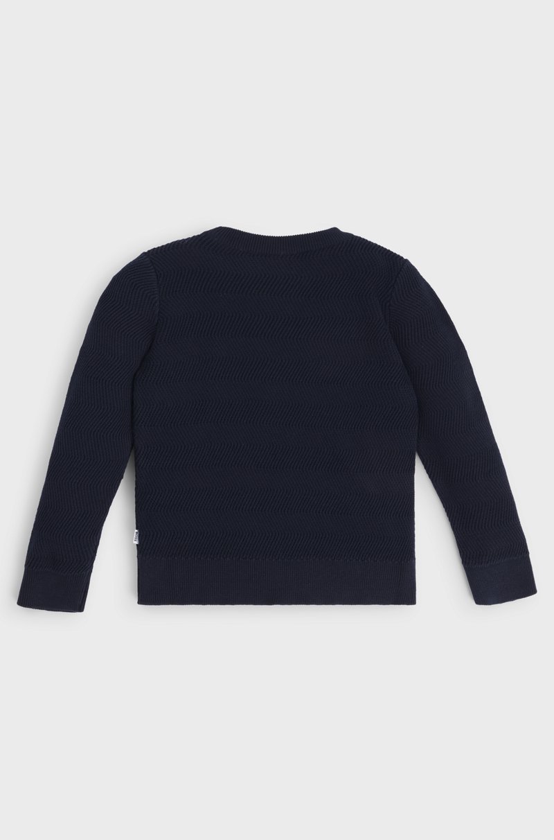 Hugo Boss Jersey de algodón para niños con dibujo de punto de jacquard Oferta especial