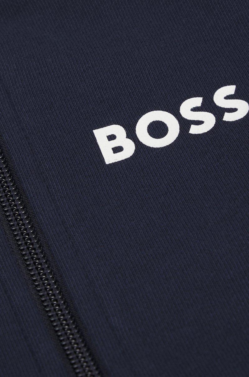 Hugo Boss Sudadera de forro polar para niños con capucha cremallera y logo estampado Últimos 2 días