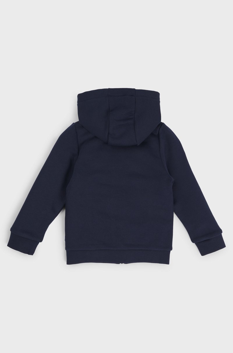 Hugo Boss Sudadera de forro polar para niños con capucha cremallera y logo estampado Últimos 2 días