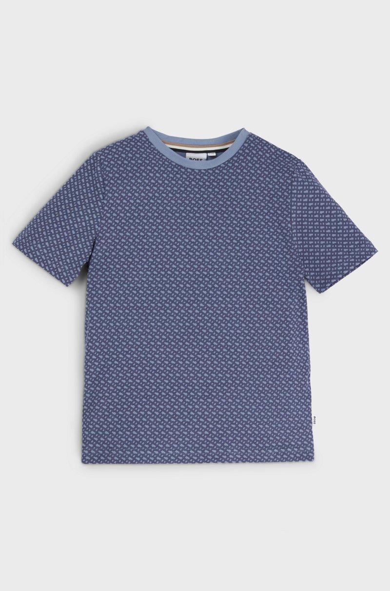 Hugo Boss Camiseta para niños en algodón con estampado de monogramas Último día