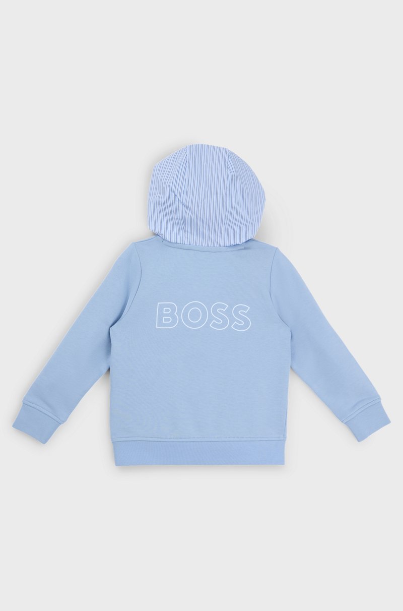 Hugo Boss Sudadera para niños en algodón con capucha a rayas Precio de fábrica