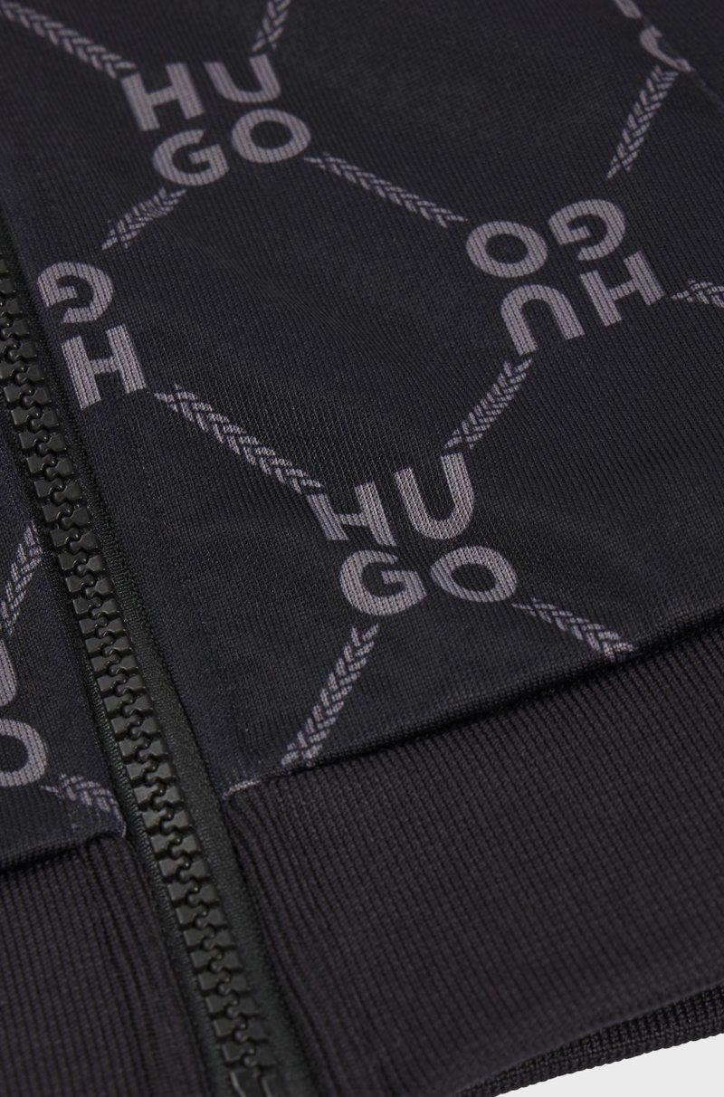 Hugo Boss Chaqueta con cremallera para niños con logo apilado estampado Promoción por tiempo limitado