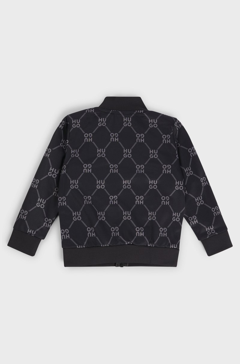 Hugo Boss Chaqueta con cremallera para niños con logo apilado estampado Promoción por tiempo limitado