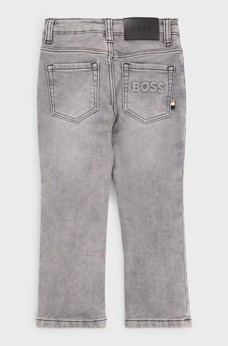 Hugo Boss Vaqueros regular fit para niños en denim de punto gris Solo hoy