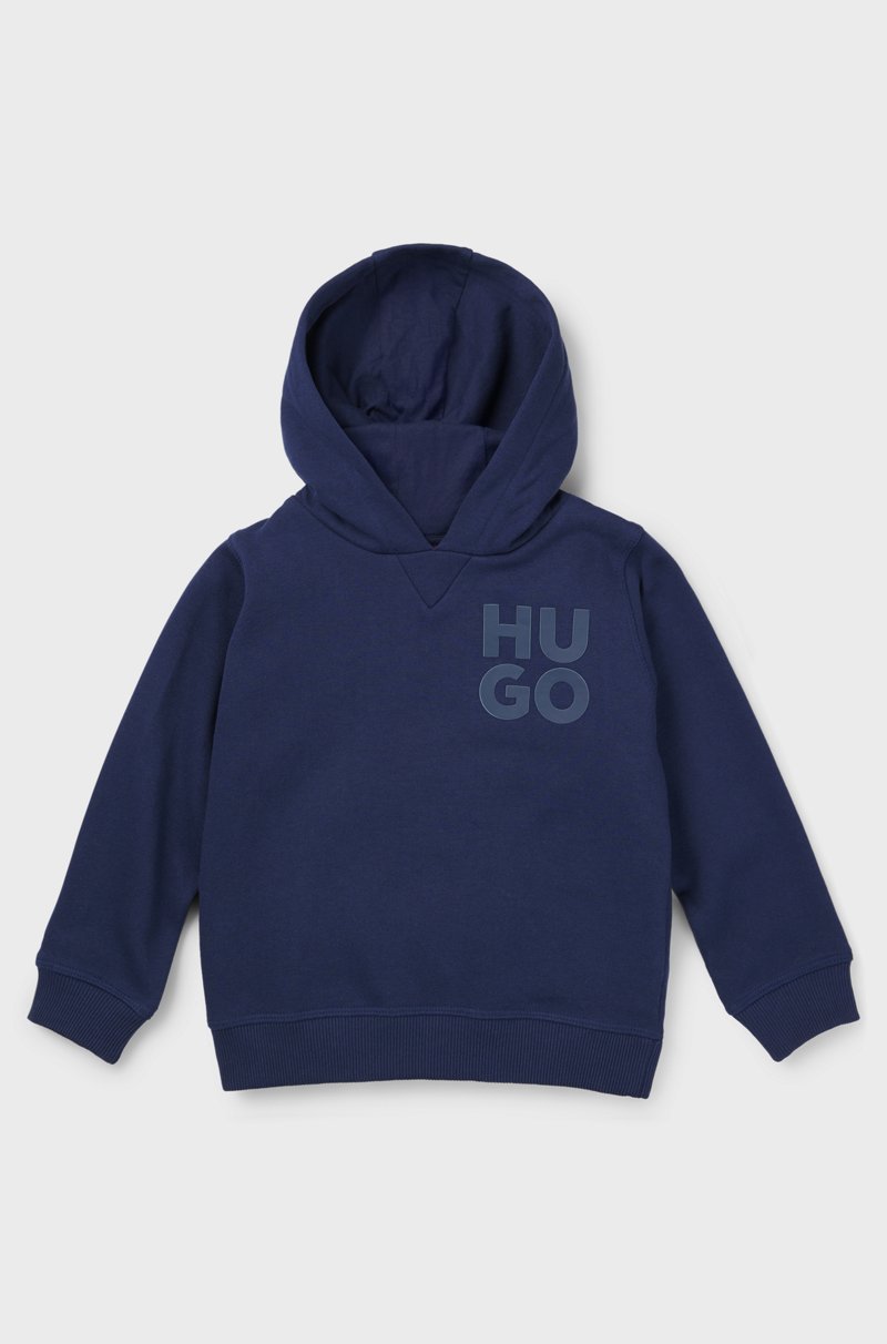 Hugo Boss Sudadera para niños en algodón con capucha y detalle de logo apilado Oferta especial de fábrica