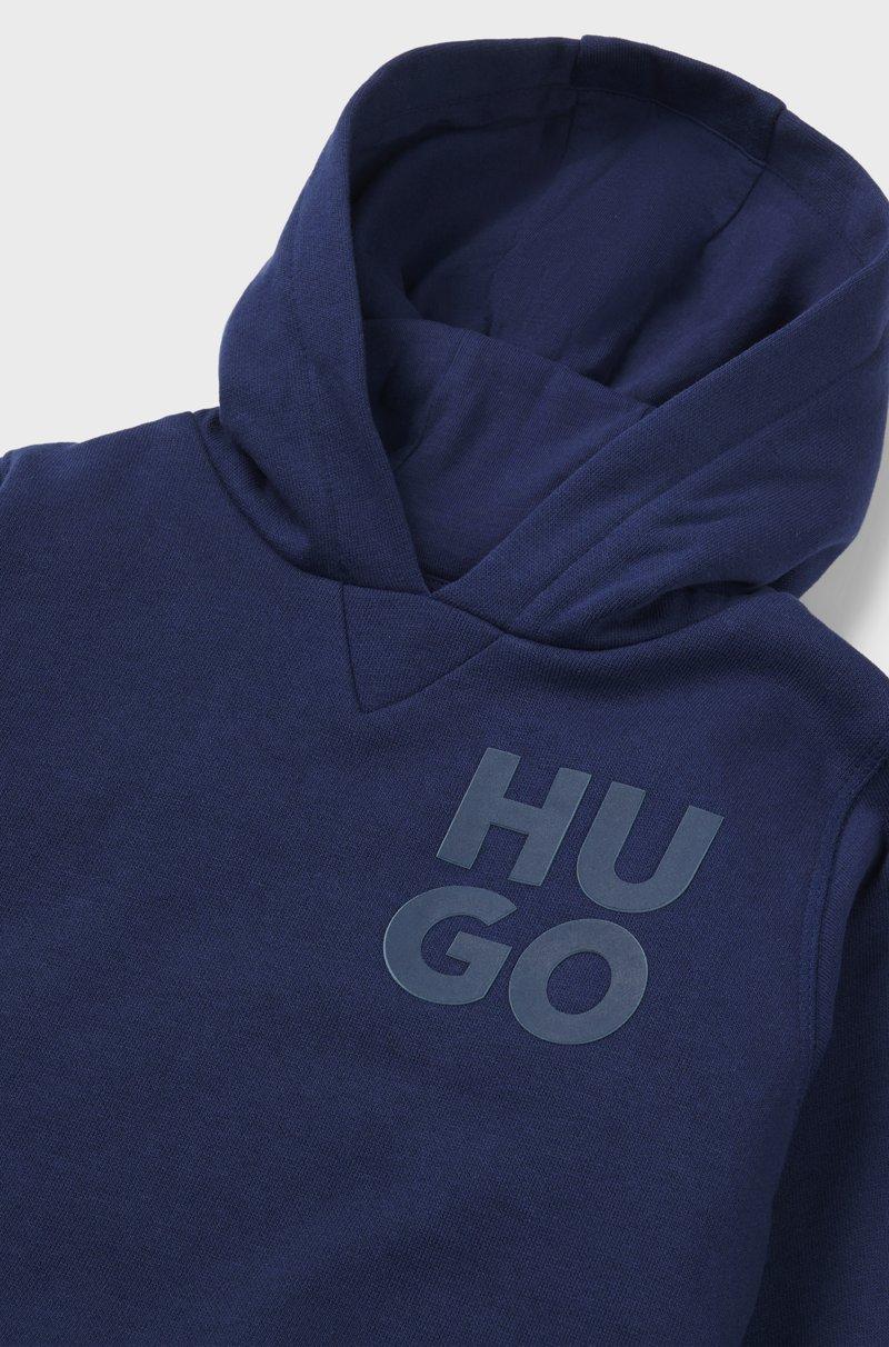 Hugo Boss Sudadera para niños en algodón con capucha y detalle de logo apilado Oferta especial de fábrica