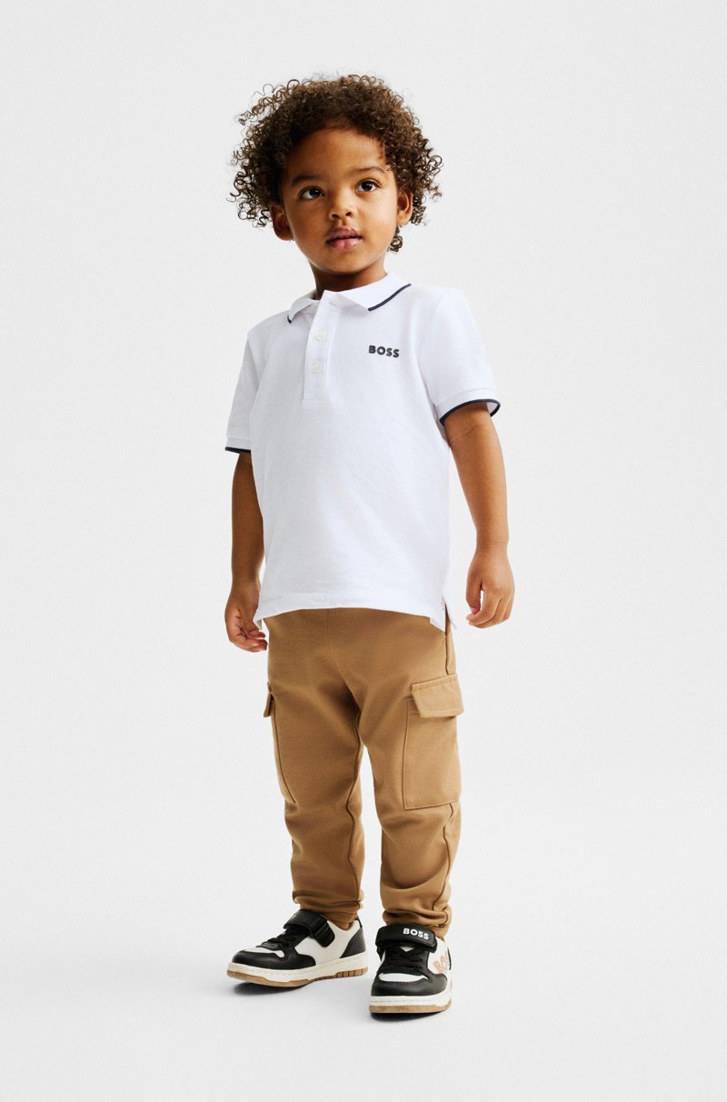 Hugo Boss Polo para niños de piqué de algodón con logo estampado Superdescuento