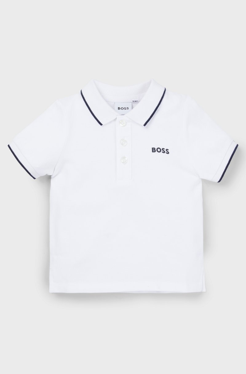 Hugo Boss Polo para niños de piqué de algodón con logo estampado Superdescuento