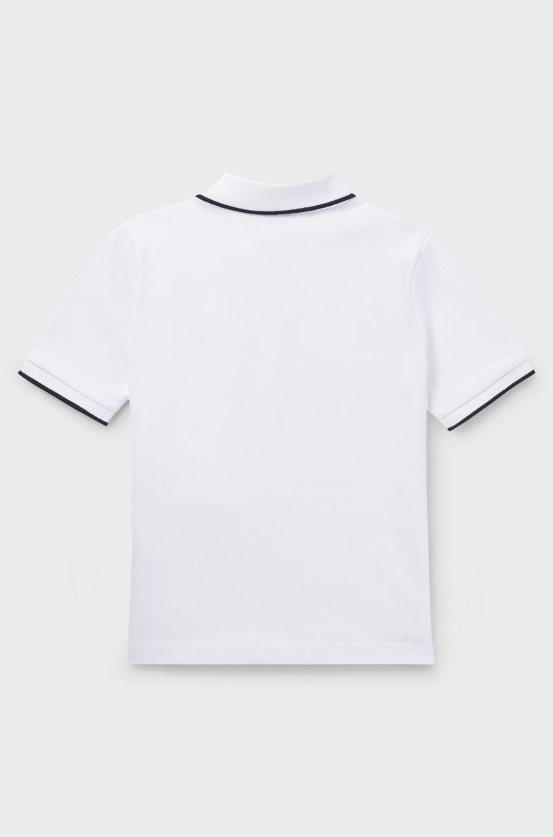 Hugo Boss Polo de piqué de algodón con logo estampado para niños Tienda de fábrica