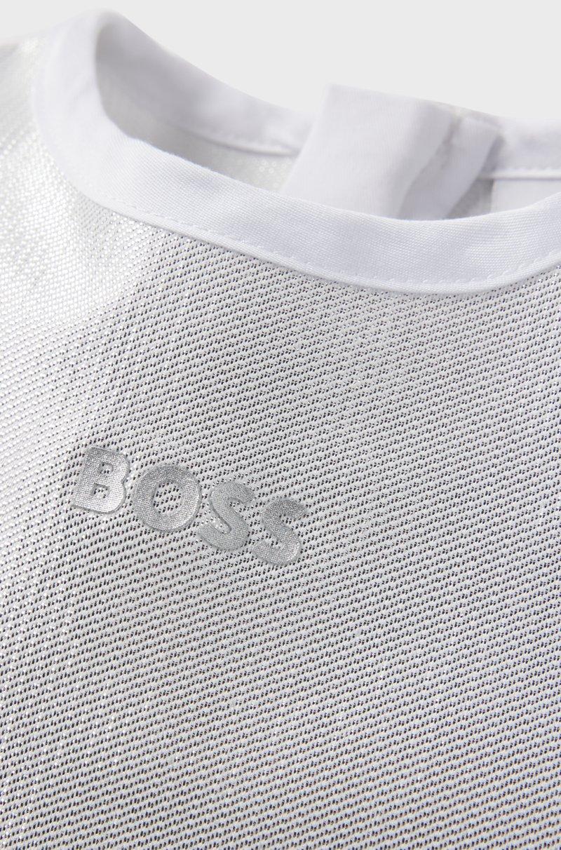 Hugo Boss Vestido estilo camiseta para niños con efecto metalizado y logo estampado Rebajas de fin de temporada