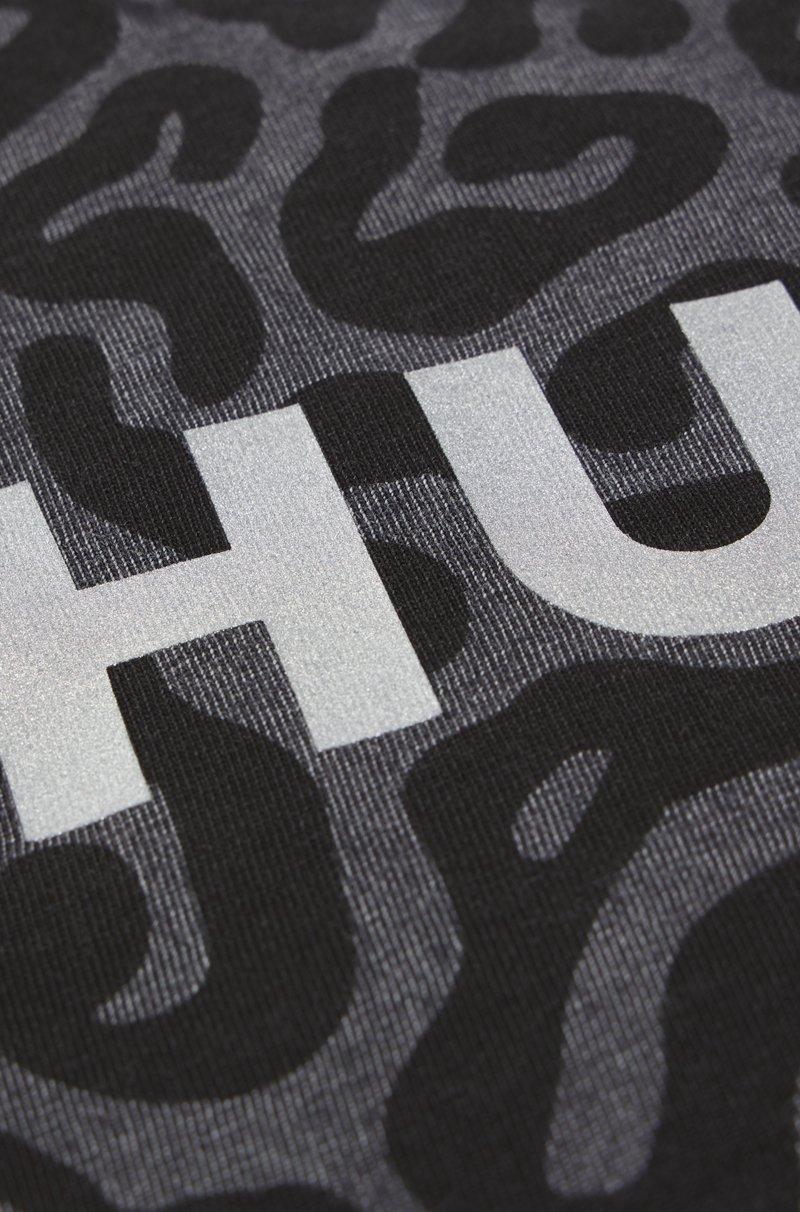 Hugo Boss Camiseta de algodón para niños con logo brillante y estampado de guepardo Outlet online