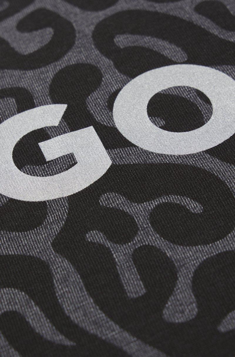 Hugo Boss Camiseta de algodón para niños con logo brillante y estampado de guepardo Outlet online
