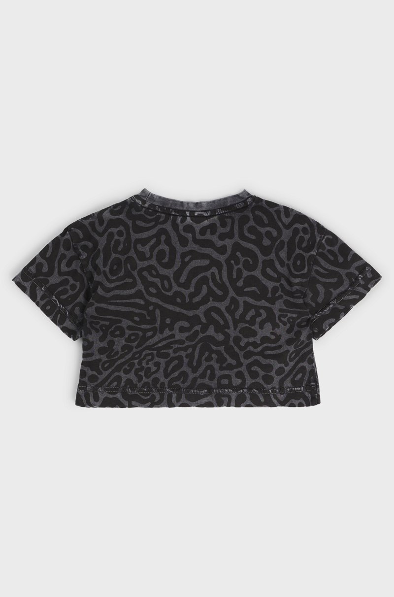 Hugo Boss Camiseta de algodón para niños con logo brillante y estampado de guepardo Outlet online