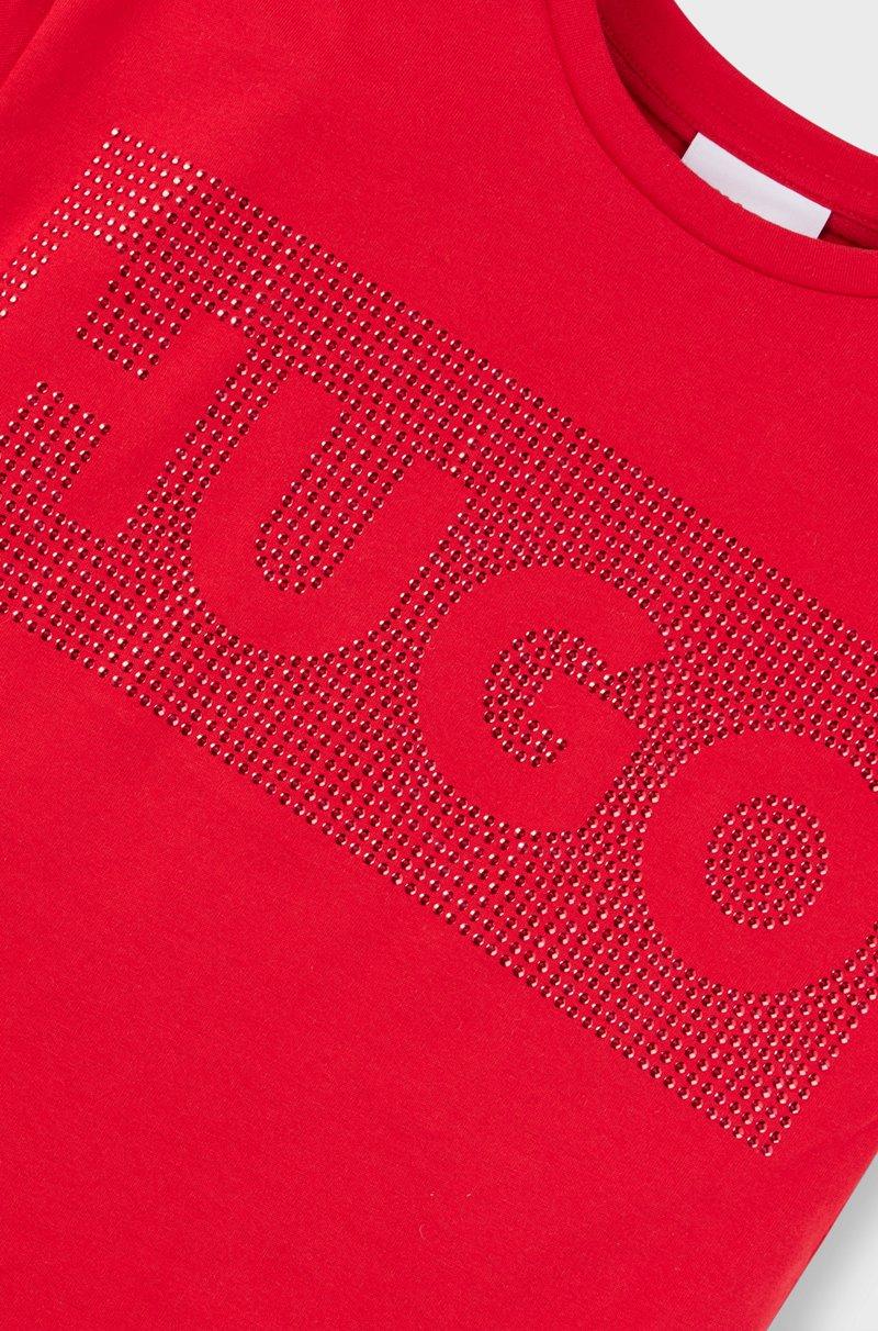 Hugo Boss Vestido estilo camiseta de punto de algodón para niños con ilustración de logo con tachuelas Los más vendidos