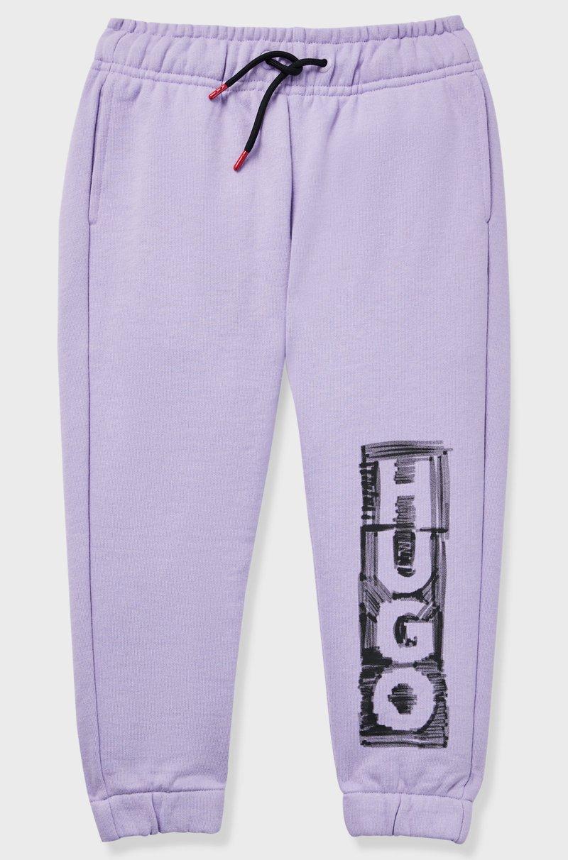 Hugo Boss Pantalones de chándal de algodón para niños con logo estilo rotulador Descuento