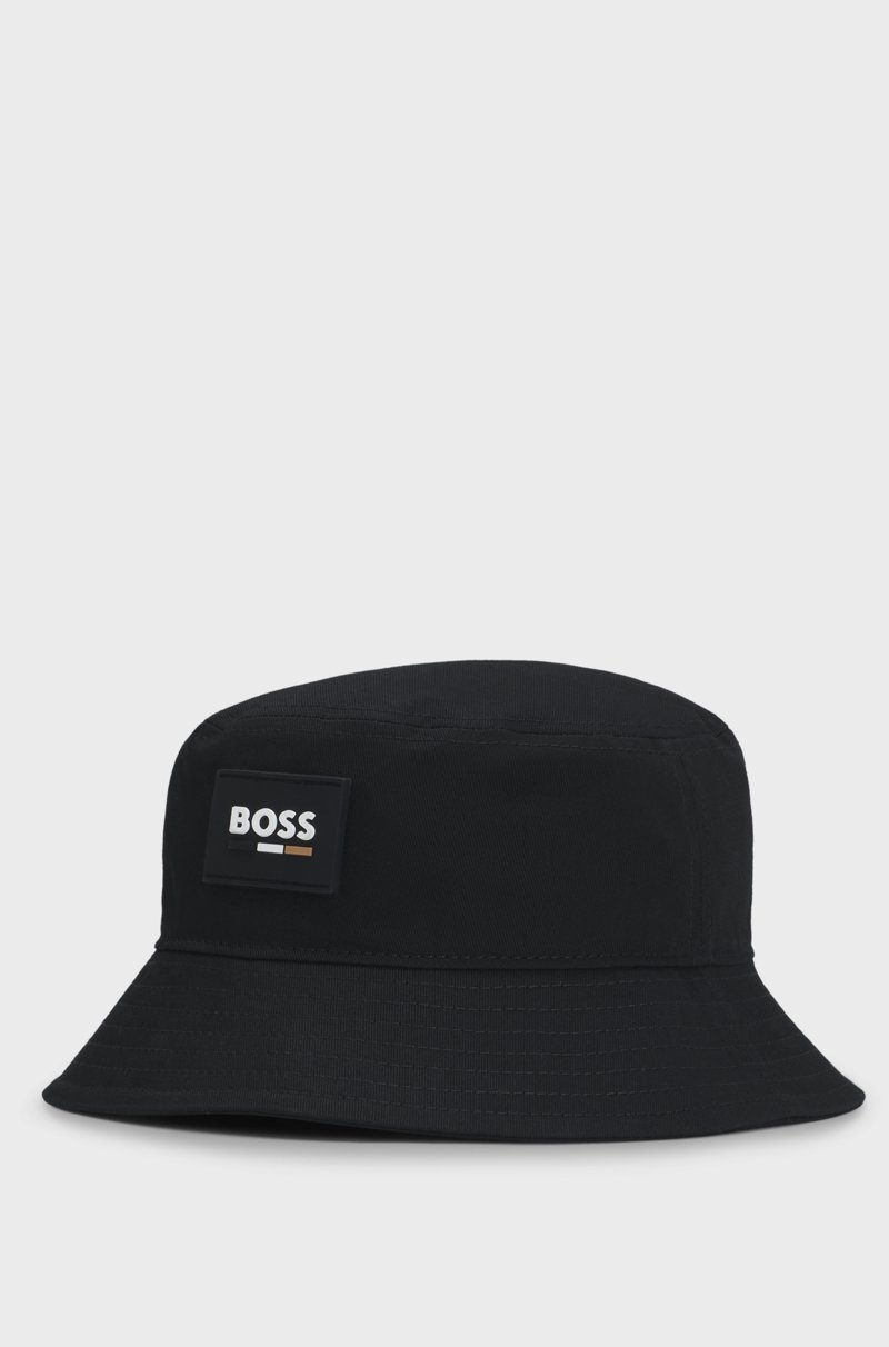 Hugo Boss Gorro de pescador para niños de algodón con insignia de logo de goma ÚLTIMAS EDICIONES