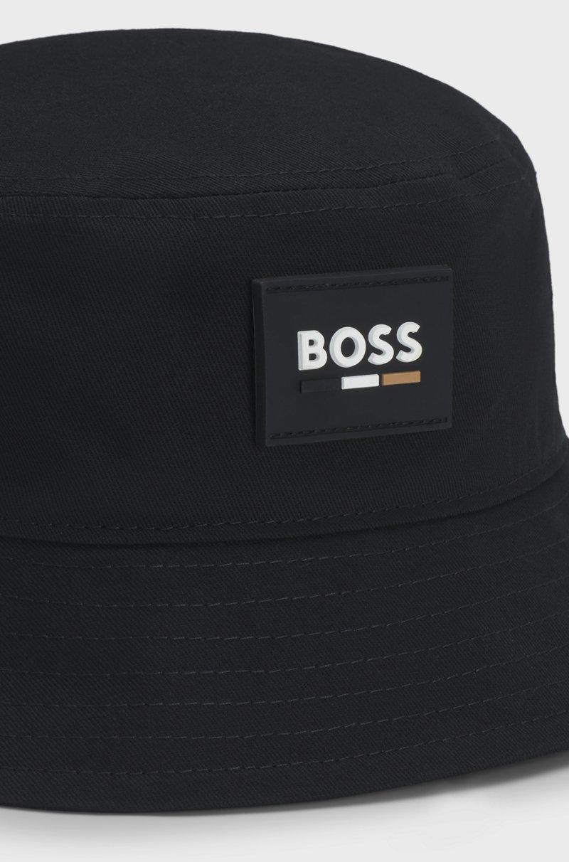 Hugo Boss Gorro de pescador para niños de algodón con insignia de logo de goma ÚLTIMAS EDICIONES