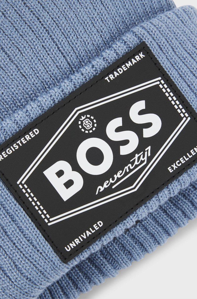 Hugo Boss Gorro de punto para niños con insignia de logo y forro de imitación de piel Liquidación