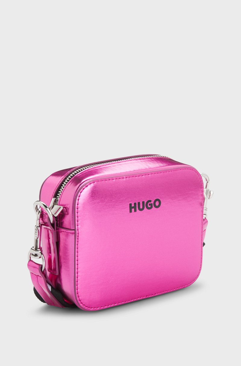 Hugo Boss Bolso de mano para niños en tejido metalizado con logo en la correa Última moda