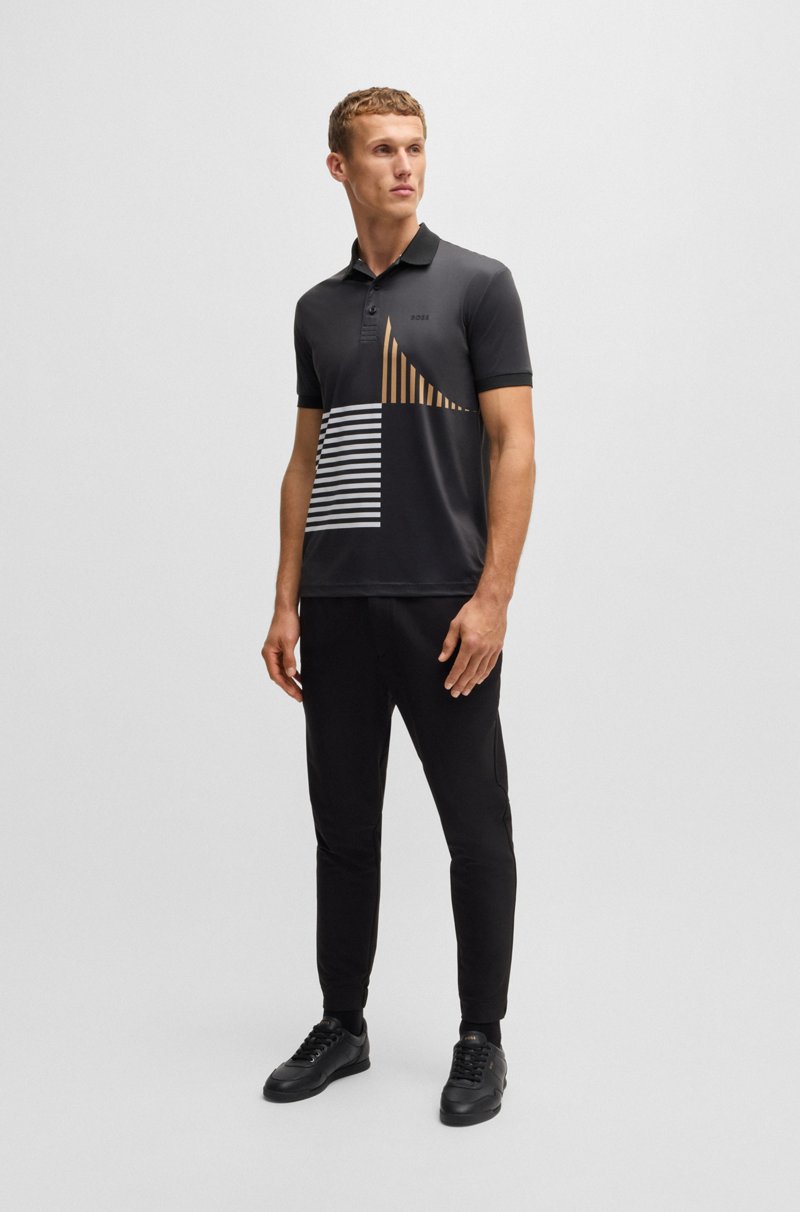 Hugo Boss Polo Paddy Active de punto elástico con estampado digital Grandes ahorros