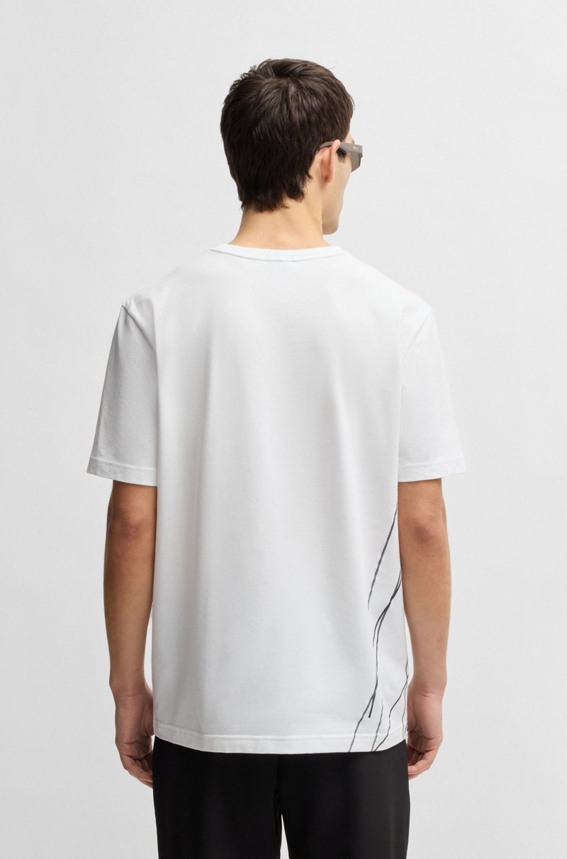 Hugo Boss Camiseta de algodón elástico con estampado degradado En línea