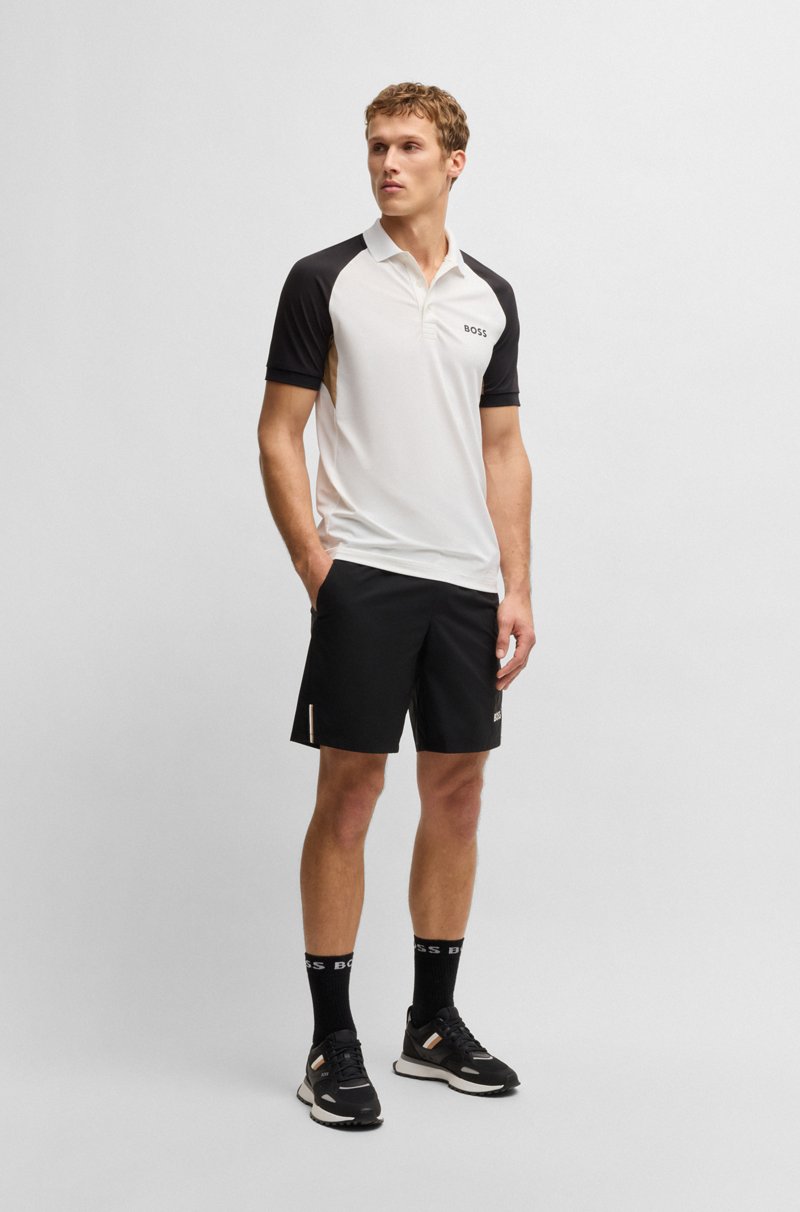 Hugo Boss Polo Paddy activo con bloques de color y apliques de malla Outlet