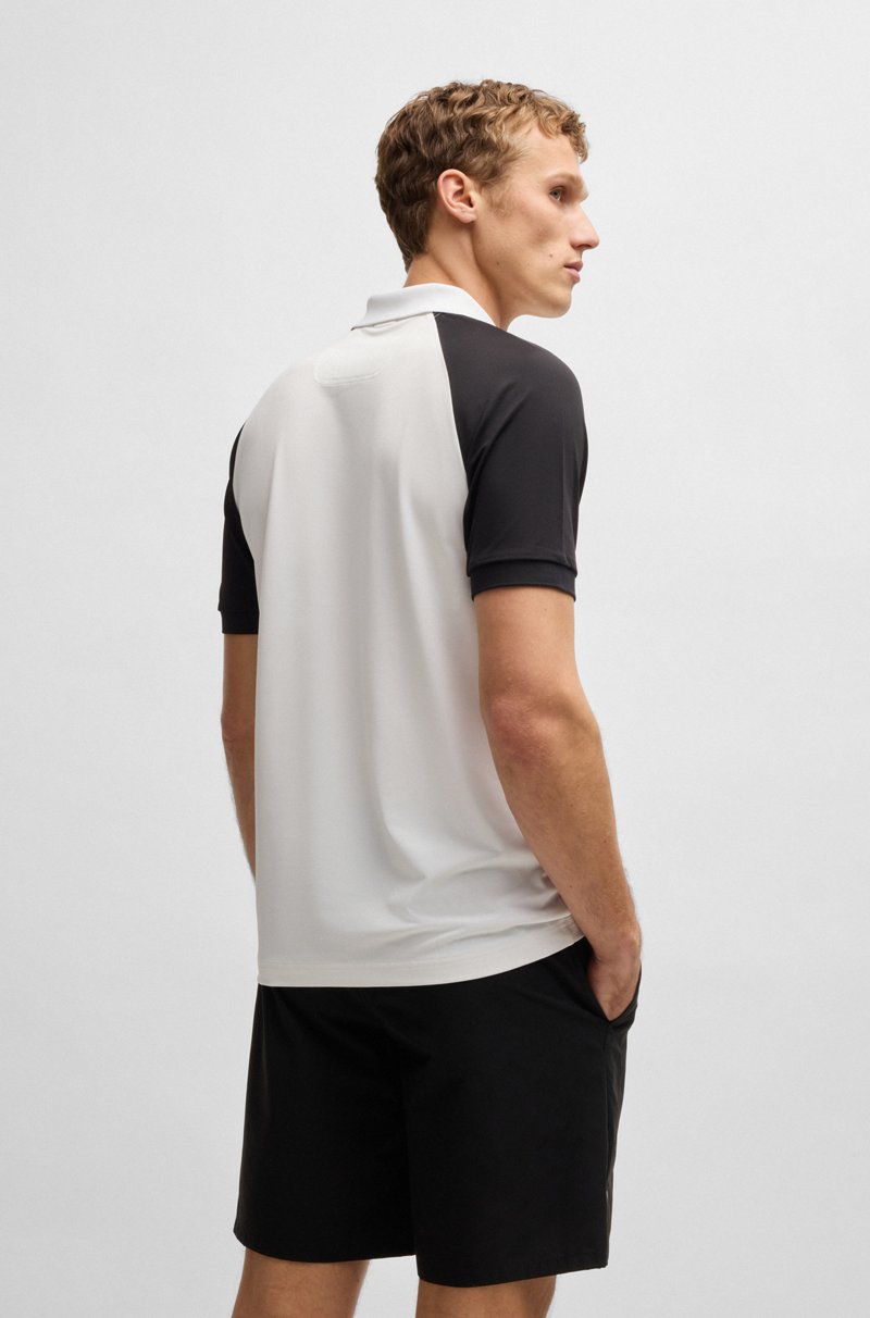 Hugo Boss Polo Paddy activo con bloques de color y apliques de malla Outlet