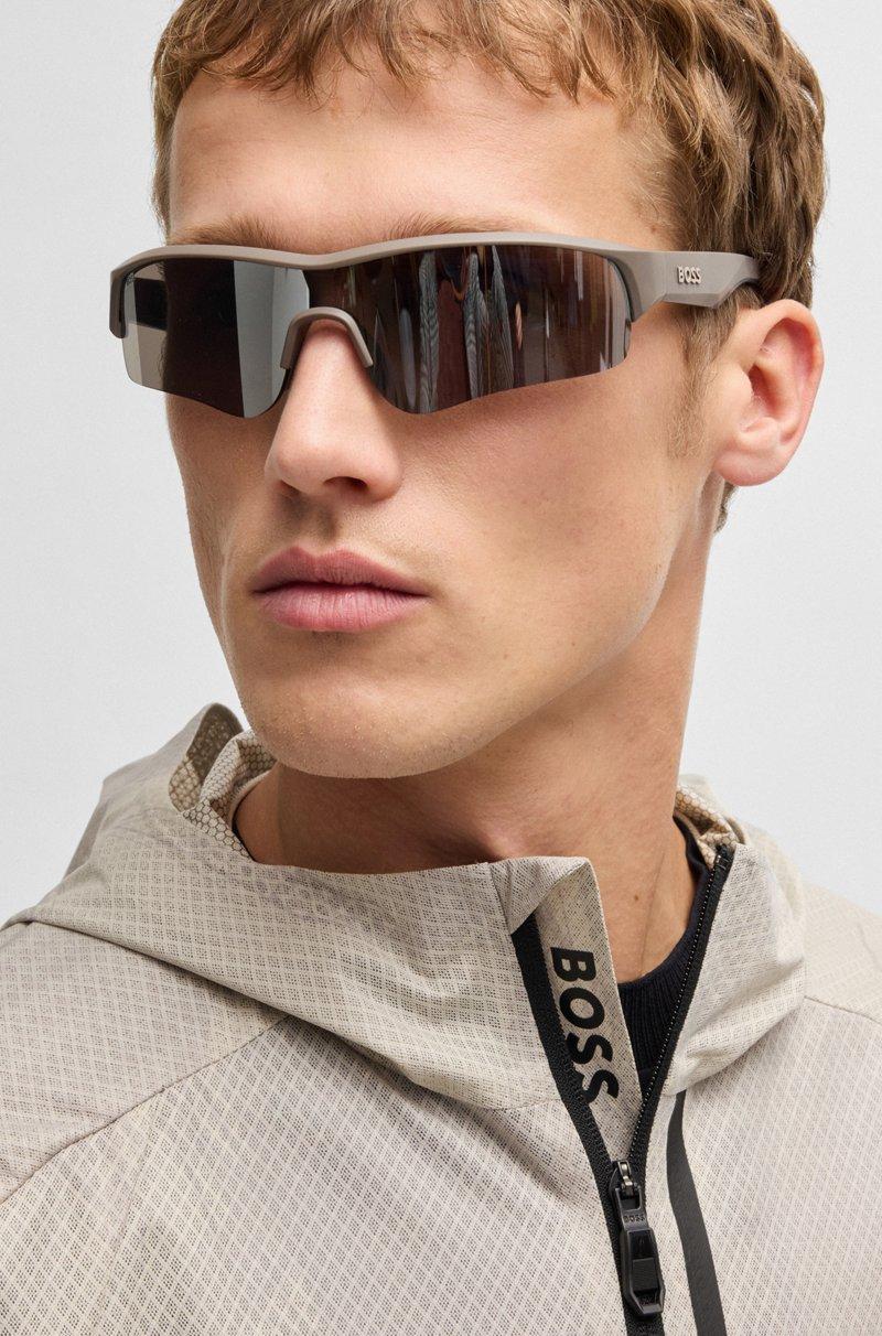 Hugo Boss Chaqueta con capucha de malla laminada activa con estampado integral Ofertas