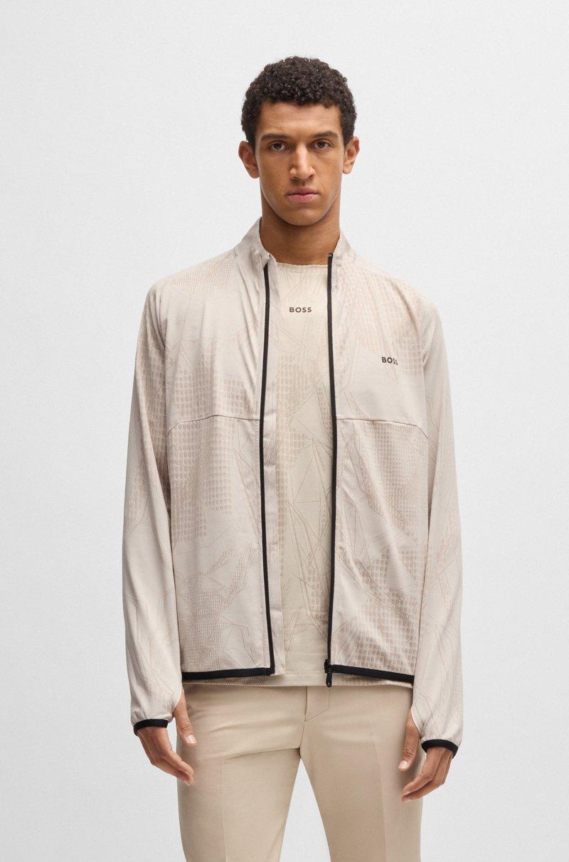 Hugo Boss Sudadera activa con cremallera y estampado dinámico de jacquard Venta caliente