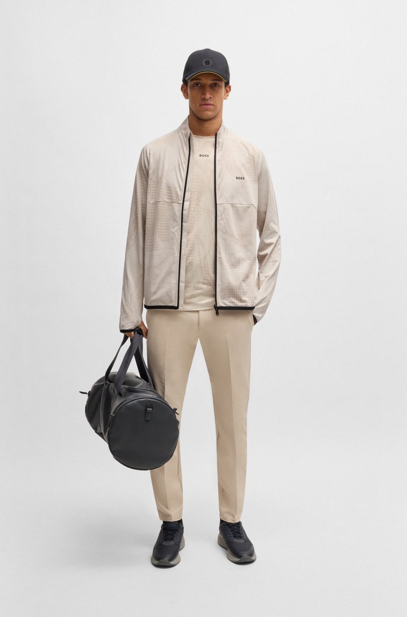 Hugo Boss Sudadera activa con cremallera y estampado dinámico de jacquard Venta caliente