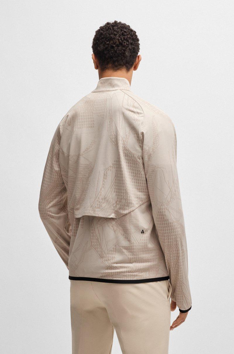 Hugo Boss Sudadera activa con cremallera y estampado dinámico de jacquard Venta caliente