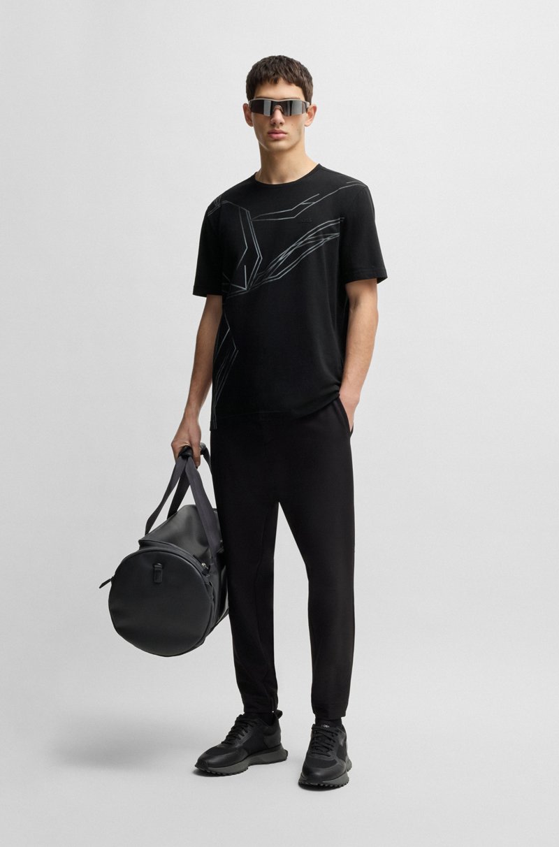 Hugo Boss Camiseta de algodón elástico con estampado degradado Rebajas de fábrica