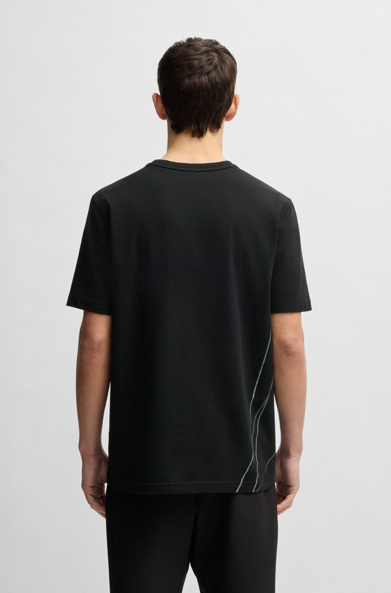 Hugo Boss Camiseta de algodón elástico con estampado degradado Rebajas de fábrica