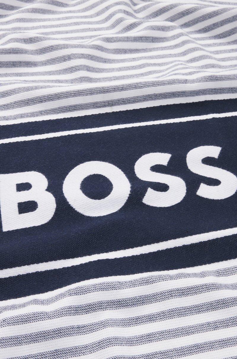 Hugo Boss Toalla de playa de algodón con rayas y logo Tienda