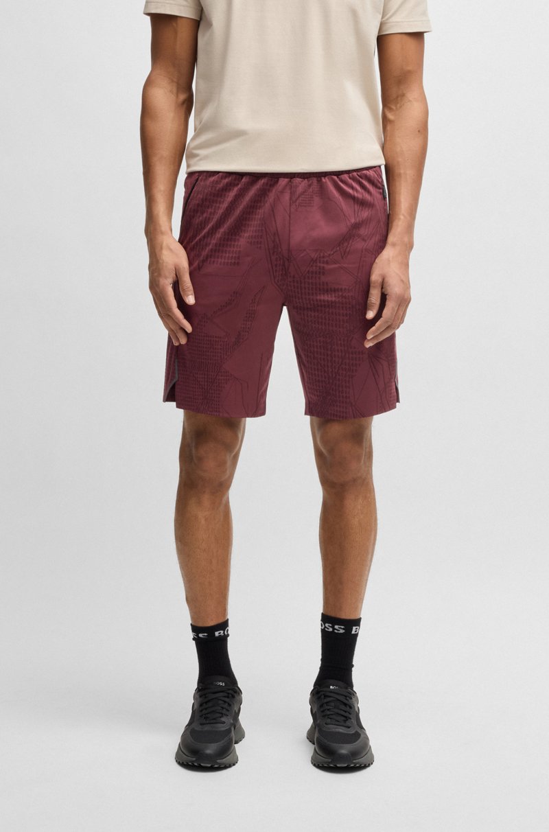 Hugo Boss Shorts de tejido multielástico con estampado activo Envío gratis