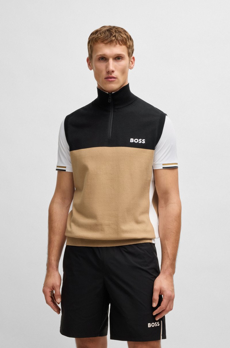 Hugo Boss Jersey activo sin mangas en tejido elástico con logo de diseño COMPRAR AHORA