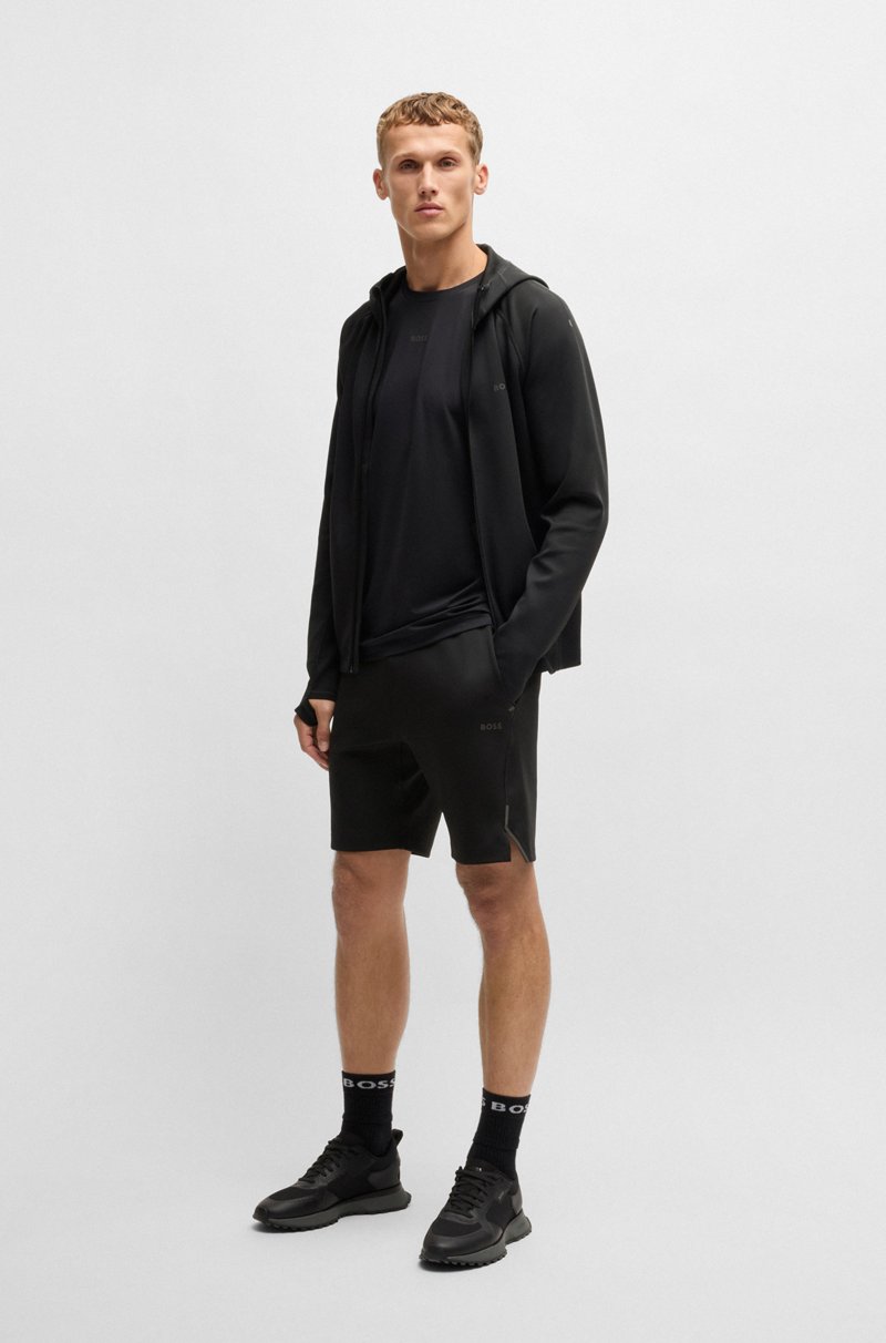 Hugo Boss Sudadera con capucha y cremallera con elástico activo y control de la humedad Últimos 2 días