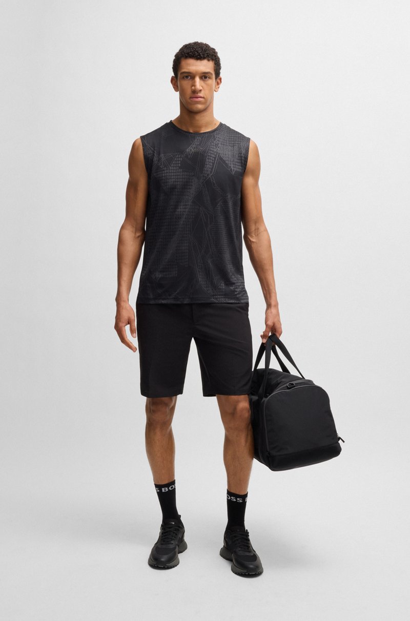 Hugo Boss Camiseta activa sin mangas en tejido elástico en jacquard Último día