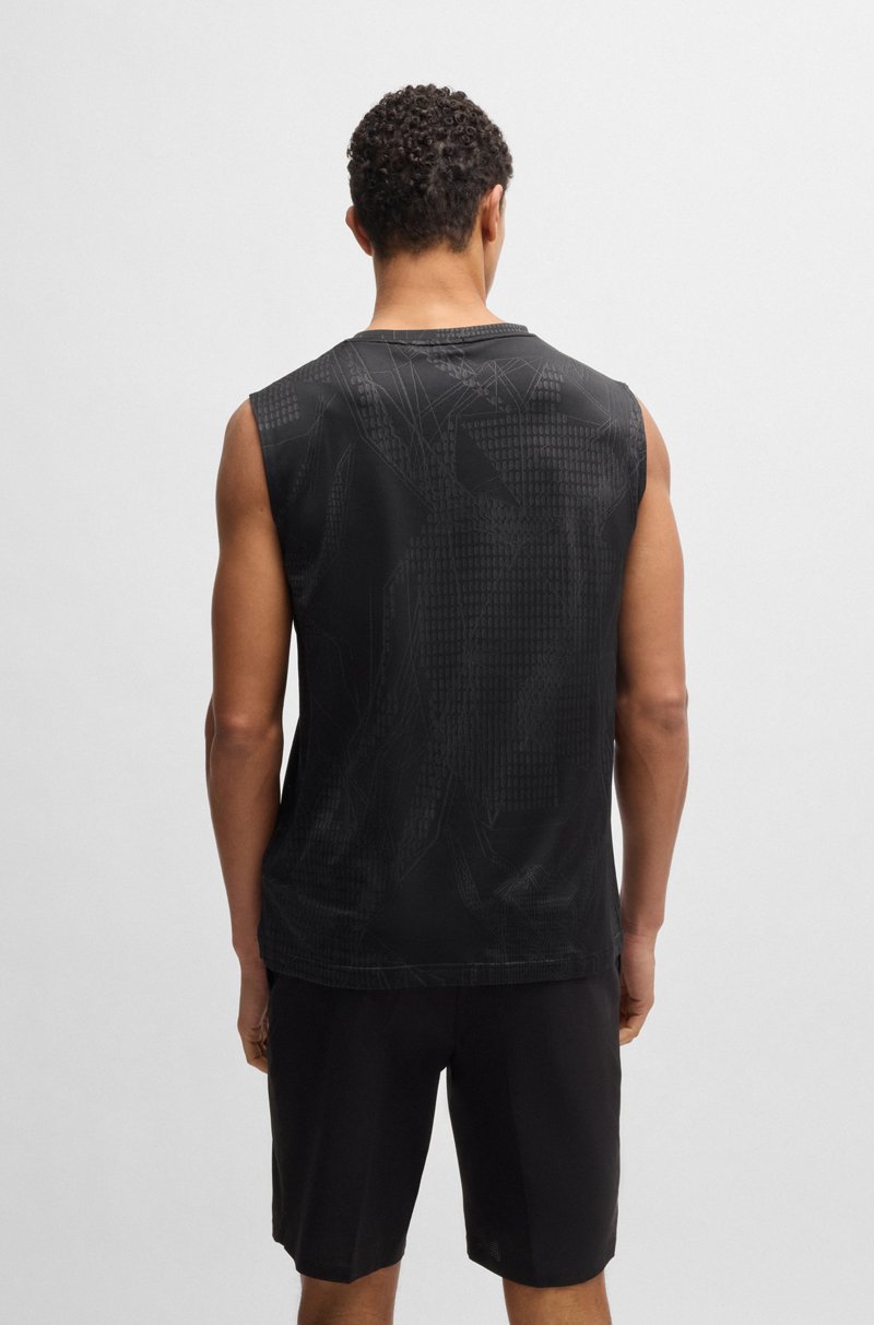 Hugo Boss Camiseta activa sin mangas en tejido elástico en jacquard Último día