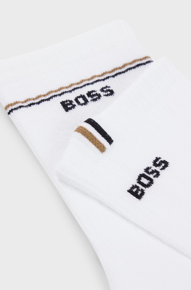 Hugo Boss Paquete de 2 pares de calcetines cortos con detalles de logos Grandes descuentos