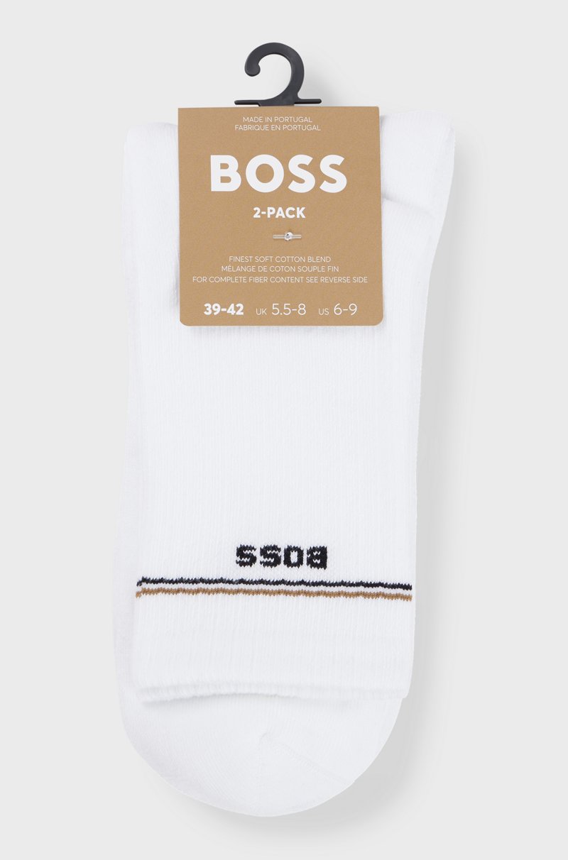 Hugo Boss Paquete de 2 pares de calcetines cortos con detalles de logos Grandes descuentos