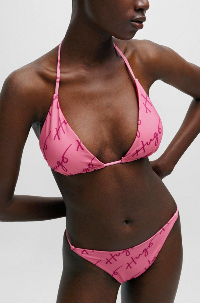 Hugo Boss Braguita de bikini de secado rápido con logos caligrafiados