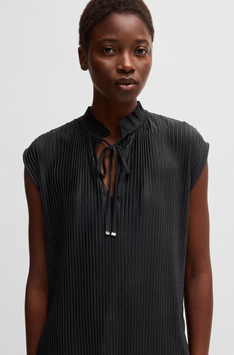 Hugo Boss Top sin mangas en tejido elástico con pliegues plisados Ofertas especiales