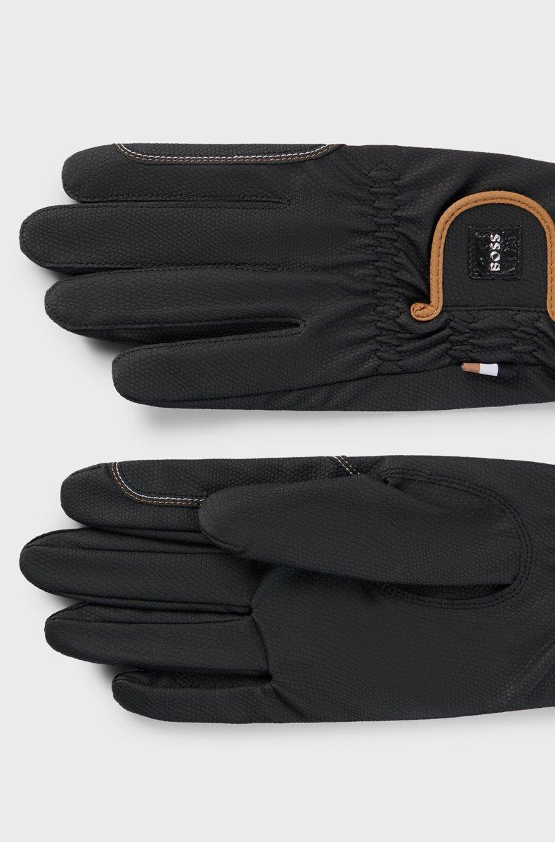 Hugo Boss Guantes de equitación en piel sintética Outlet online