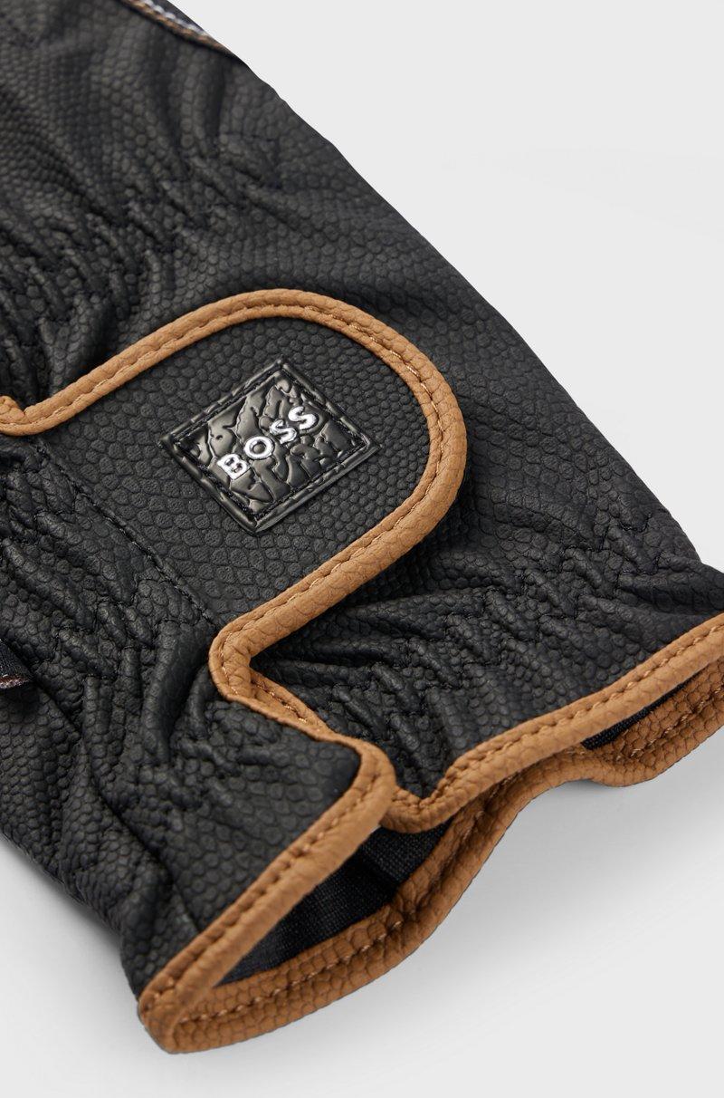 Hugo Boss Guantes de equitación en piel sintética Outlet online