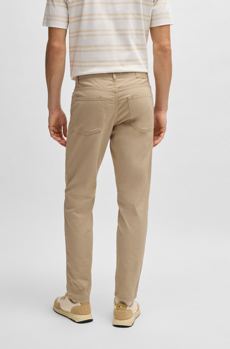 Hugo Boss Pantalones regular fit Maine de sarga de algodón elástico Rebajas de fábrica