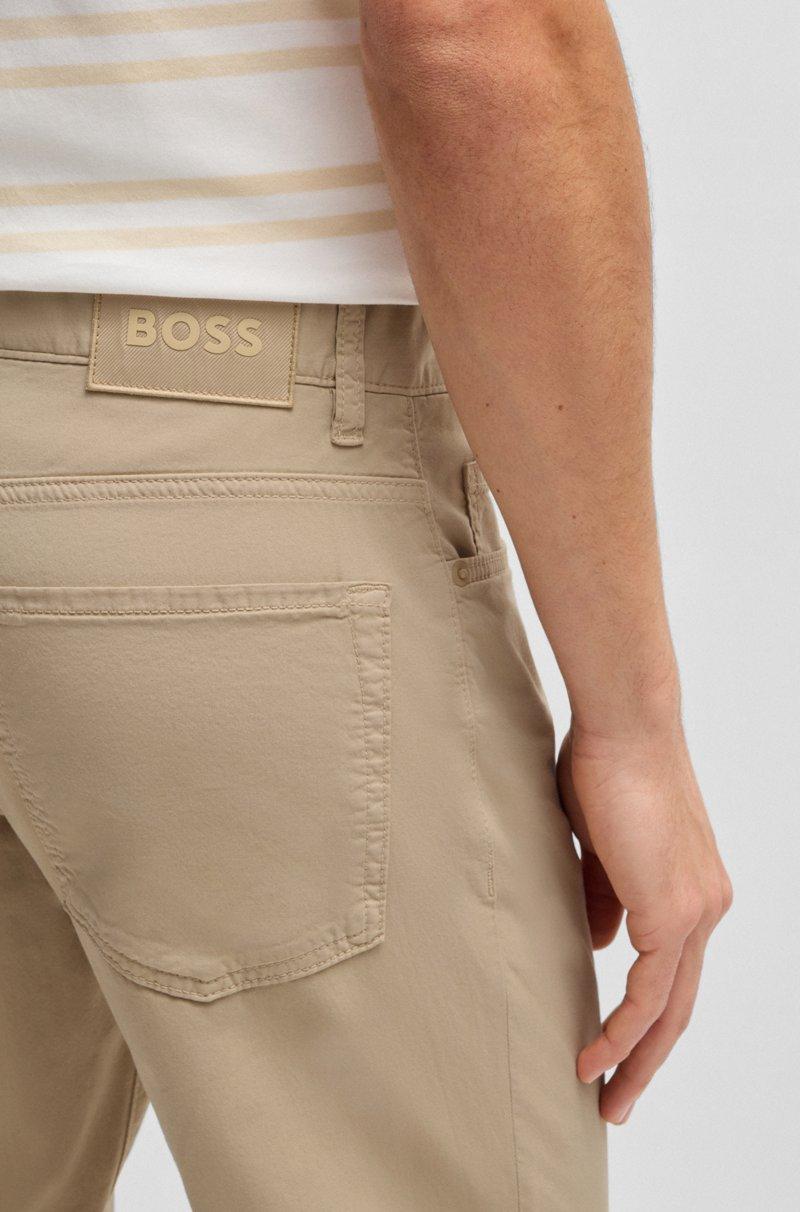Hugo Boss Pantalones regular fit Maine de sarga de algodón elástico Rebajas de fábrica