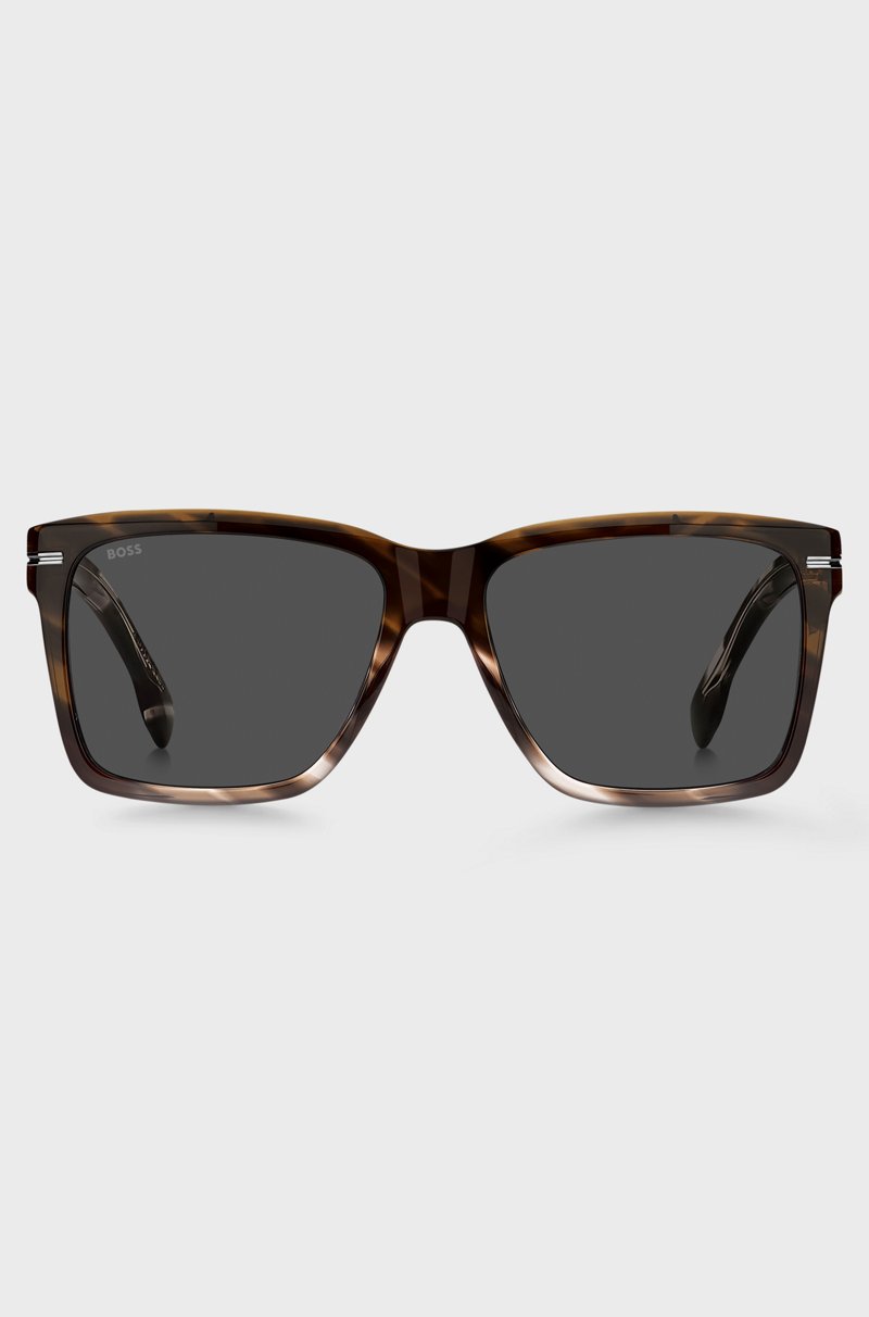 Hugo Boss Gafas de sol de acetato estampado con ribetes en tono plateado Los más vendidos