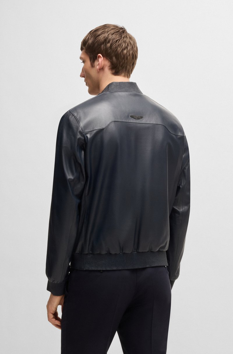 Hugo Boss Chaqueta BOSS x ASTON MARTIN de piel de napa con detalles calados Liquidación