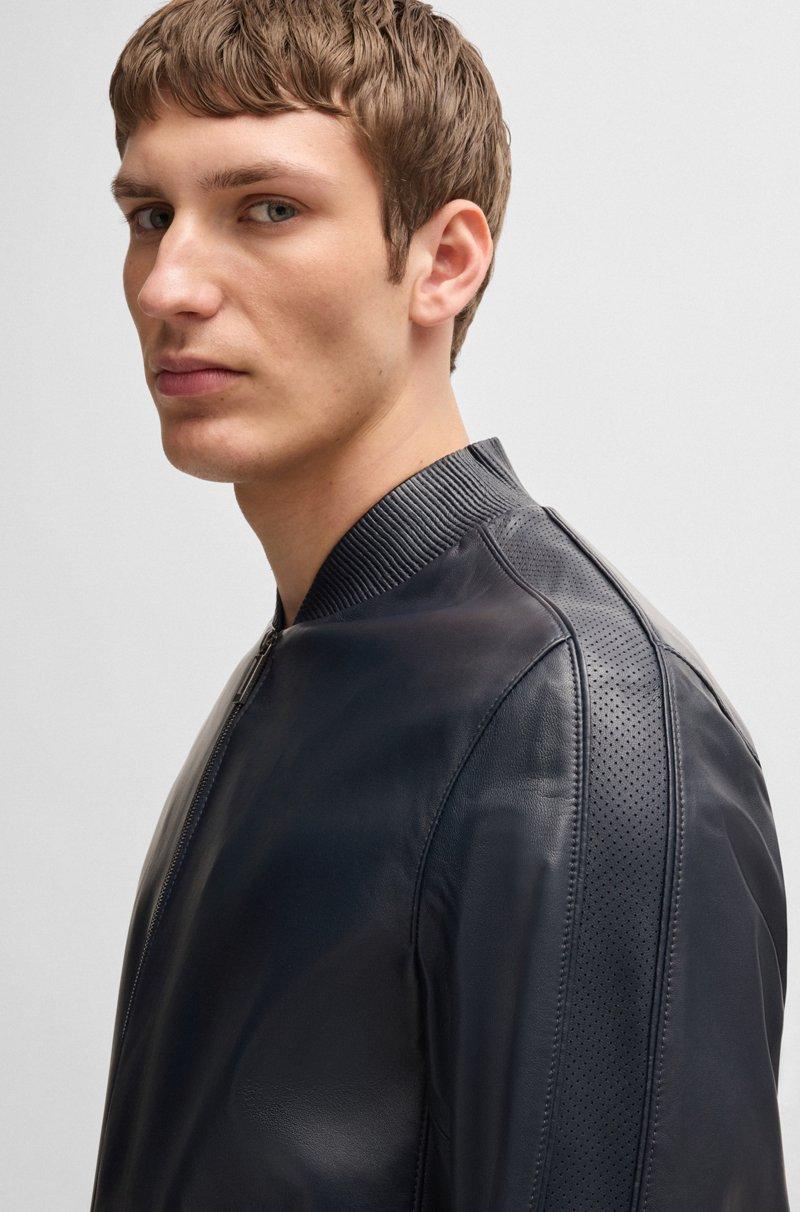 Hugo Boss Chaqueta BOSS x ASTON MARTIN de piel de napa con detalles calados Liquidación